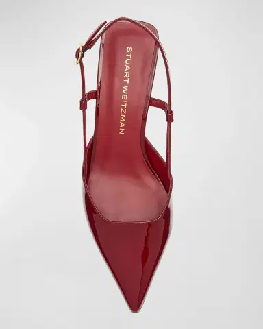 Stuart Weitzman Vinnie Patent Kitten Slingback Pumps | Thumbnail 5