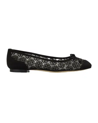 Manolo Blahnik Capbal Lace Cap-Toe Ballerina Flats | Thumbnail 1