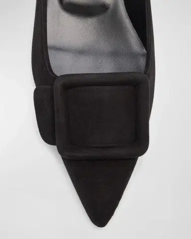 Manolo Blahnik Maysale Suede Buckle Ballerina Flats | Thumbnail 6