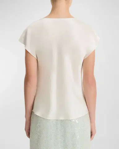 Vince Cowl-Neck Cap-Sleeve Satin Blouse | Thumbnail 6