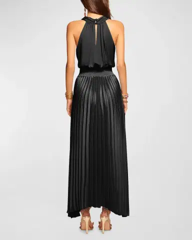 Ramy Brook Arina Pleated Halter Midi Dress | Thumbnail 3