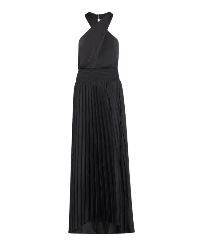 Ramy Brook Arina Pleated Halter Midi Dress