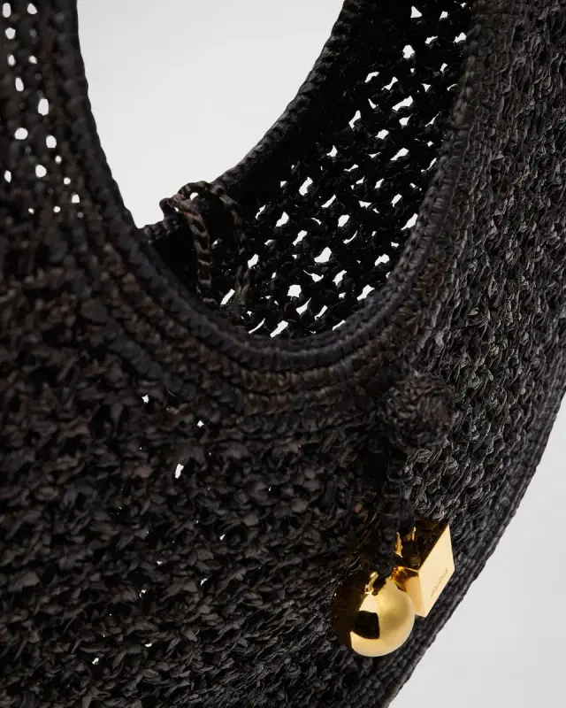 Le Rond Raffia Top-Handle Bag