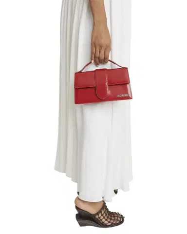 Jacquemus Le Grand Bambino Leather Top Handle Flap Bag | Thumbnail 1 Jacquemus Le Grand Bambino Leather Top Handle Flap Bag | Thumbnail 1