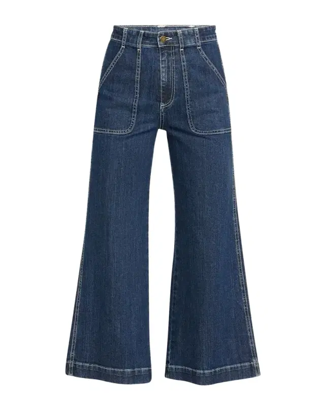 Ramy Brook Theodora Cropped Wide-Leg Jeans