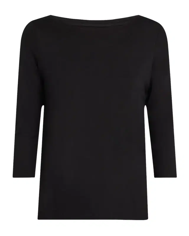 Majestic Filatures Soft Touch 3/4-Sleeve Pleat Back Crewneck Tee