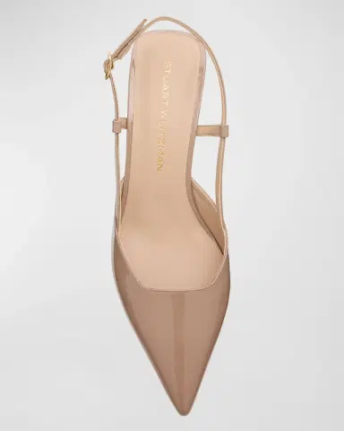 Stuart Weitzman Vinnie Patent Kitten Slingback Pumps | Thumbnail 5