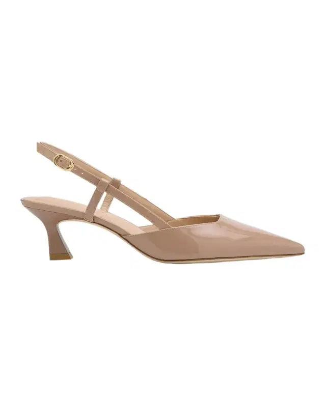 Stuart Weitzman Vinnie Patent Kitten Slingback Pumps