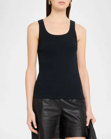 Vince Scoop-Neck Ribbed Tank Top | Thumbnail 4