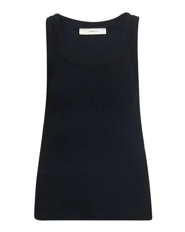 Vince Scoop-Neck Ribbed Tank Top