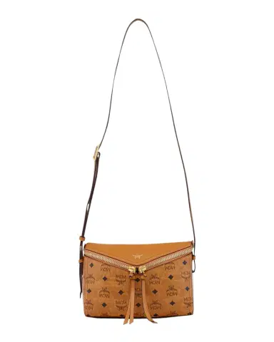 MCM Visetos Zip Faux Leather Shoulder Bag | Thumbnail 1 MCM Visetos Zip Faux Leather Shoulder Bag | Thumbnail 1