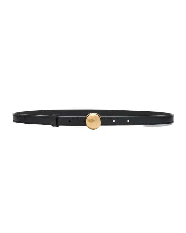Smooth Leather Skinny Belt
