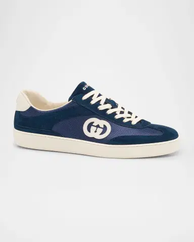 Gucci Men's G75 Canvas and Suede T-Toe Low-Top Sneakers | Thumbnail 3 Gucci Men's G75 Canvas and Suede T-Toe Low-Top Sneakers | Thumbnail 3