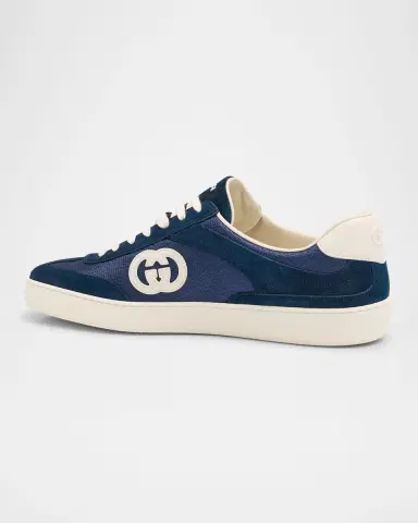 Gucci Men's G75 Canvas and Suede T-Toe Low-Top Sneakers | Thumbnail 4 Gucci Men's G75 Canvas and Suede T-Toe Low-Top Sneakers | Thumbnail 4