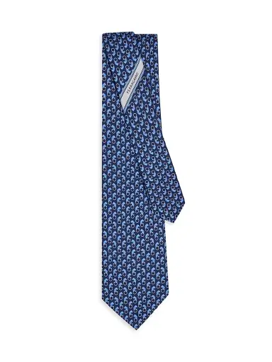 Ferragamo Men's Ambra Animal-Print Silk Tie | Thumbnail 3