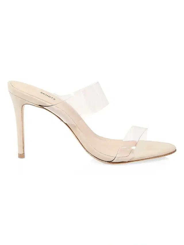 Schutz Women's Ariella 100MM Transparent Vinyl Mules - Vinil