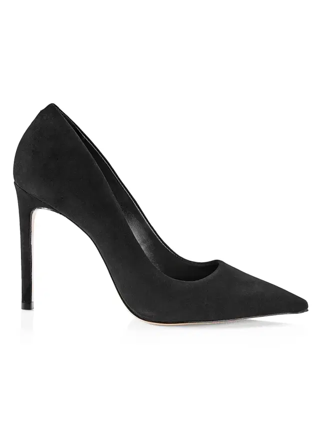 Schutz Women's Lou Pointed-Toe Nubuck Pumps - Black