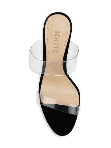 Schutz Women's Ariella 100MM Transparent Vinyl Mules - Black Tran - Size 11 | Thumbnail 5 Schutz Women's Ariella 100MM Transparent Vinyl Mules - Black Tran - Size 11 | Thumbnail 5