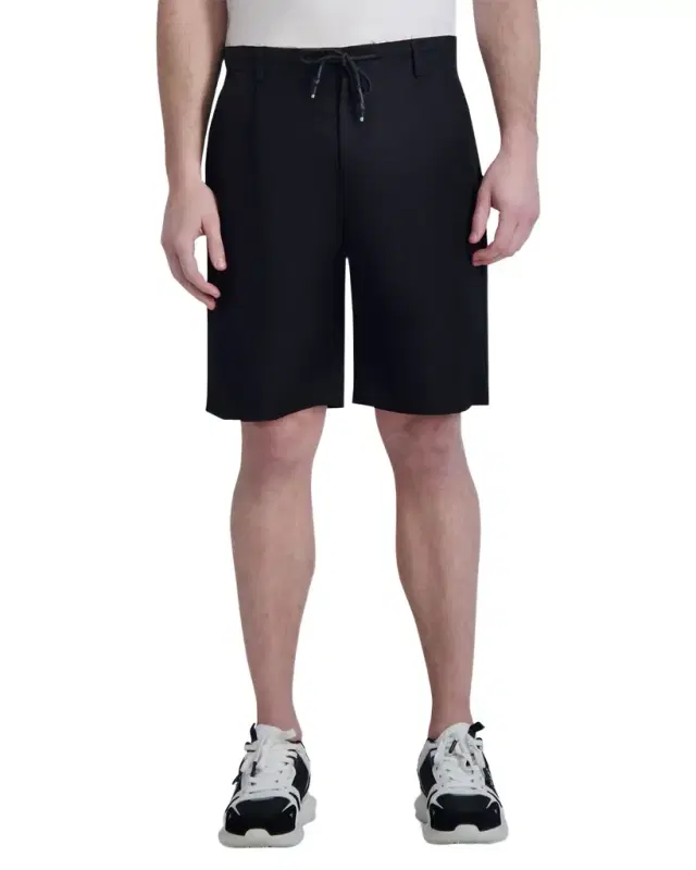 Karl Lagerfeld Paris Men's Pleated Drawcord Shorts