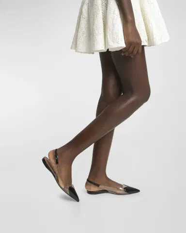 ALAÏA Coeur Heart Clear Slingback Ballerina Flats | Thumbnail 2