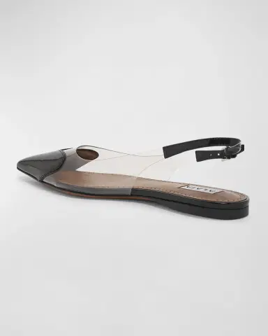 ALAÏA Coeur Heart Clear Slingback Ballerina Flats | Thumbnail 4