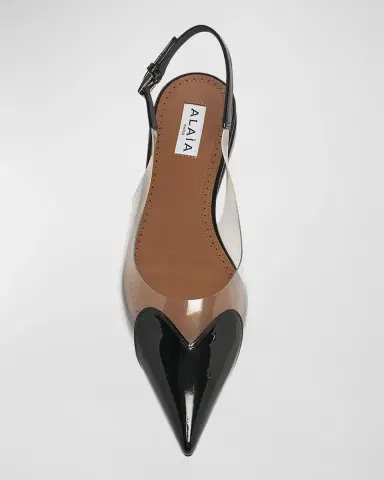 ALAÏA Coeur Heart Clear Slingback Ballerina Flats | Thumbnail 5