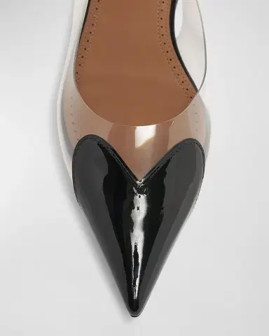ALAÏA Coeur Heart Clear Slingback Ballerina Flats | Thumbnail 6