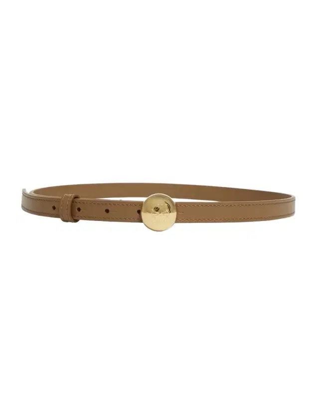 Smooth Leather Skinny Belt
