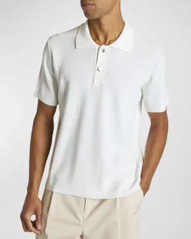 Jacquemus Men's Polo Shirt with Knit Logo | Thumbnail 4 Jacquemus Men's Polo Shirt with Knit Logo | Thumbnail 4