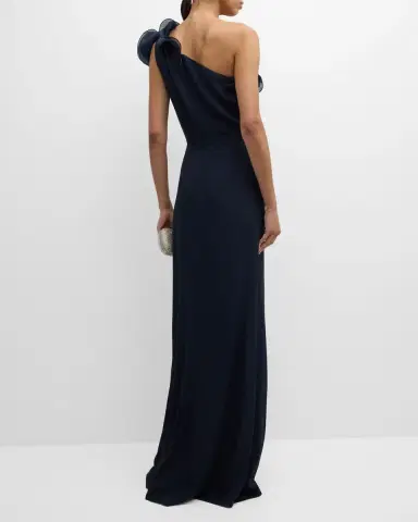 Rickie Freeman for Teri Jon One-Shoulder Ruffle Column Gown | Thumbnail 6