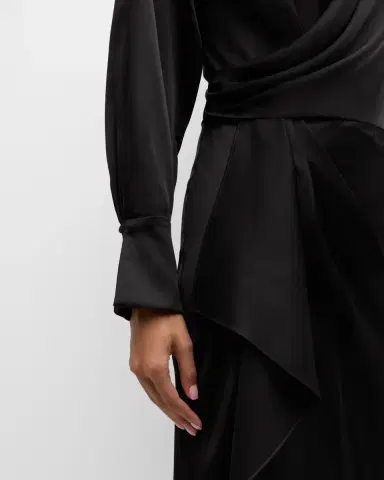 Simkhai Talita Drape-Front Midi Dress | Thumbnail 5 Simkhai Talita Drape-Front Midi Dress | Thumbnail 5