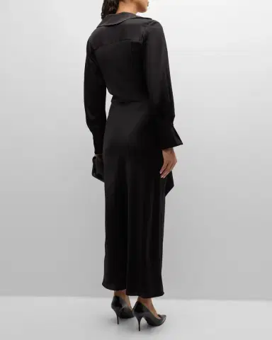 Simkhai Talita Drape-Front Midi Dress | Thumbnail 6 Simkhai Talita Drape-Front Midi Dress | Thumbnail 6