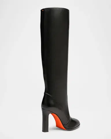 Santoni Andy Leather Stiletto Knee Boots | Thumbnail 3