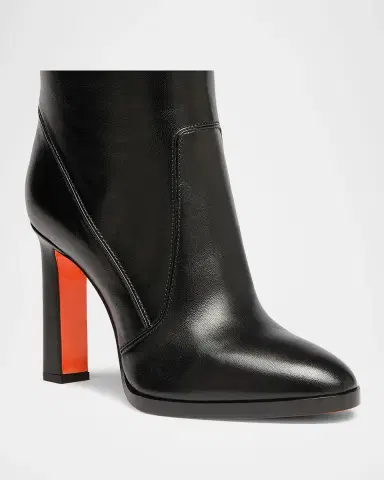 Santoni Andy Leather Stiletto Knee Boots | Thumbnail 4
