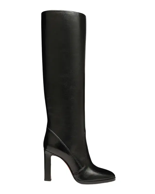 Santoni Andy Leather Stiletto Knee Boots
