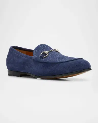Gucci Men's Jordy Guccissima Suede Loafers | Thumbnail 2