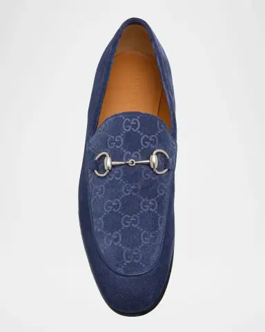 Gucci Men's Jordy Guccissima Suede Loafers | Thumbnail 4