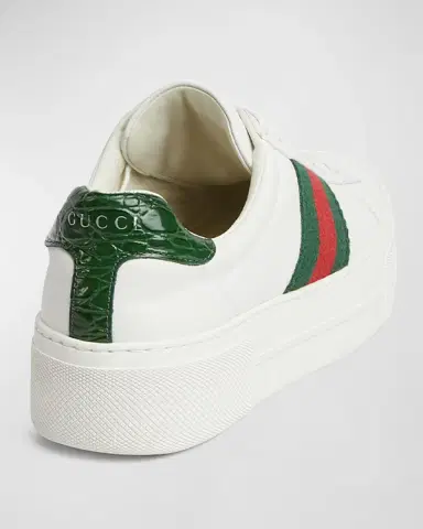 Gucci Ace Web Mixed Leather Sneakers | Thumbnail 3