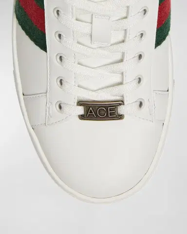 Gucci Ace Web Mixed Leather Sneakers | Thumbnail 5