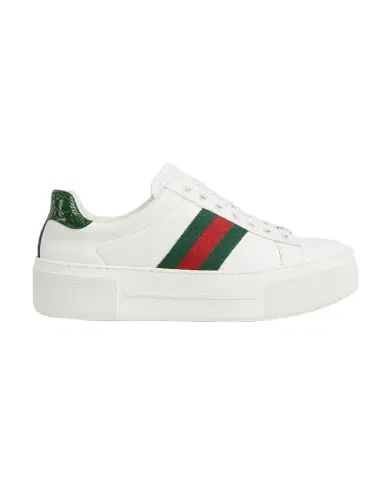 Gucci Ace Web Mixed Leather Sneakers | Thumbnail 1