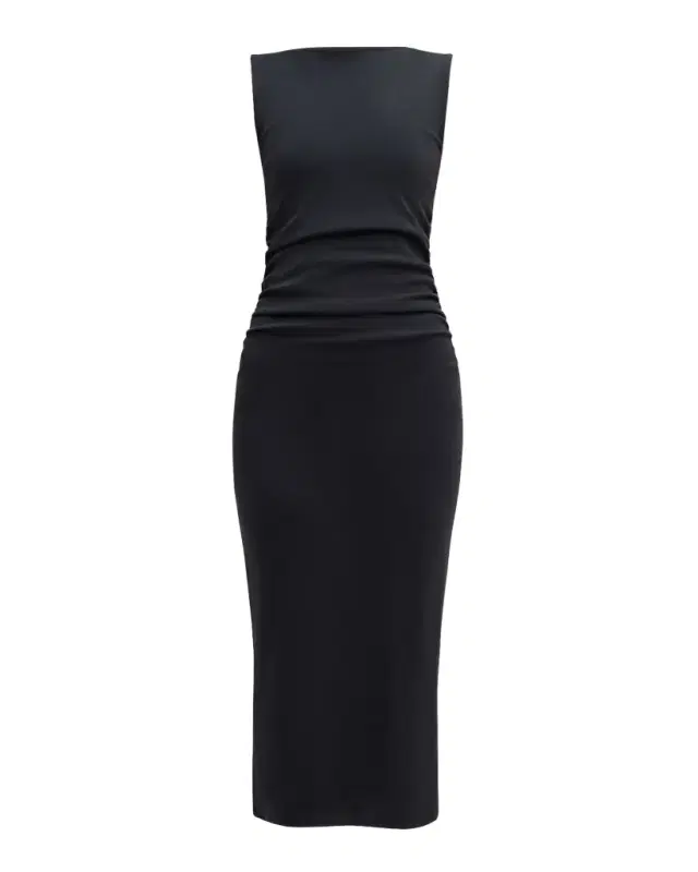 Charissa High-Neck Midi Dress