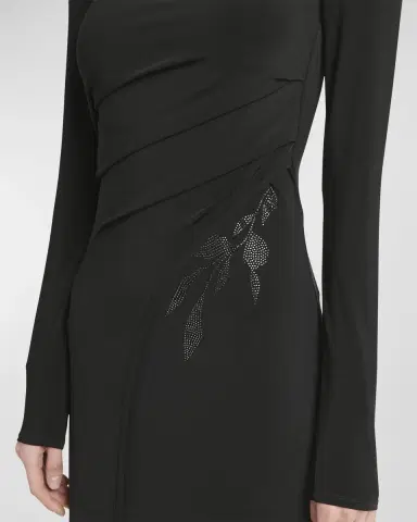 Giorgio Armani Jersey Column Gown with Beaded Floral Hip Detail | Thumbnail 5 Giorgio Armani Jersey Column Gown with Beaded Floral Hip Detail | Thumbnail 5