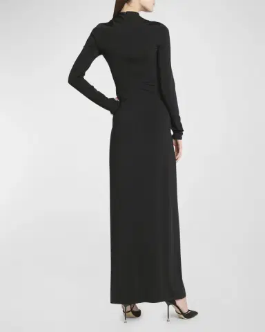Giorgio Armani Jersey Column Gown with Beaded Floral Hip Detail | Thumbnail 6 Giorgio Armani Jersey Column Gown with Beaded Floral Hip Detail | Thumbnail 6