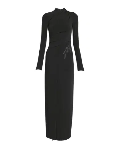 Giorgio Armani Jersey Column Gown with Beaded Floral Hip Detail | Thumbnail 1 Giorgio Armani Jersey Column Gown with Beaded Floral Hip Detail | Thumbnail 1