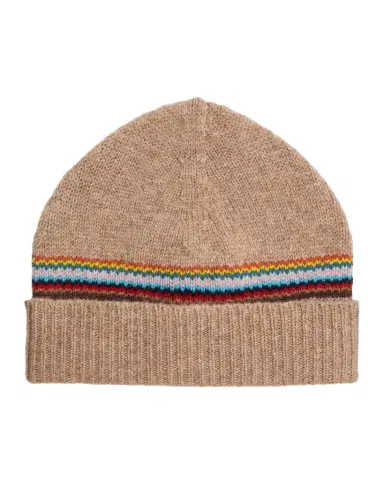 Paul Smith Men's Lambswool Signature Block Stripe Beanie Hat | Thumbnail 1 Paul Smith Men's Lambswool Signature Block Stripe Beanie Hat | Thumbnail 1