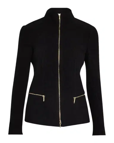 Giorgio Armani Cashmere-Blend Zip-Front Knit Jacket | Thumbnail 1 Giorgio Armani Cashmere-Blend Zip-Front Knit Jacket | Thumbnail 1
