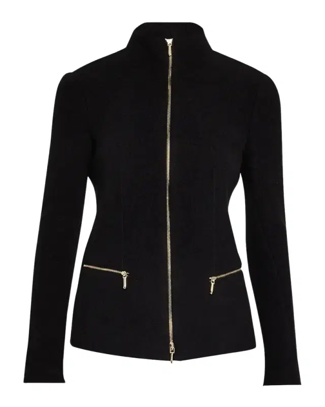 Giorgio Armani Cashmere-Blend Zip-Front Knit Jacket