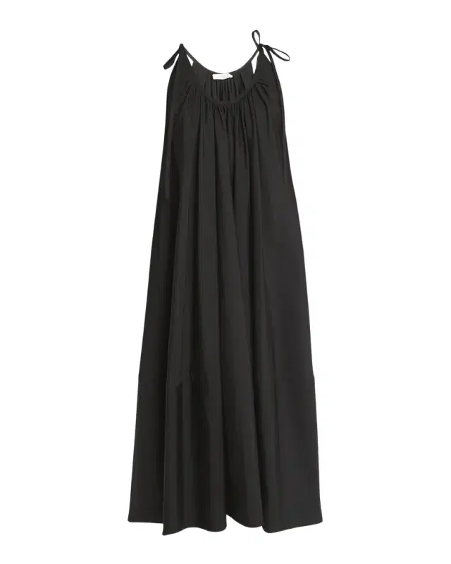 Co Sleeveless Gathered Maxi Shift Dress