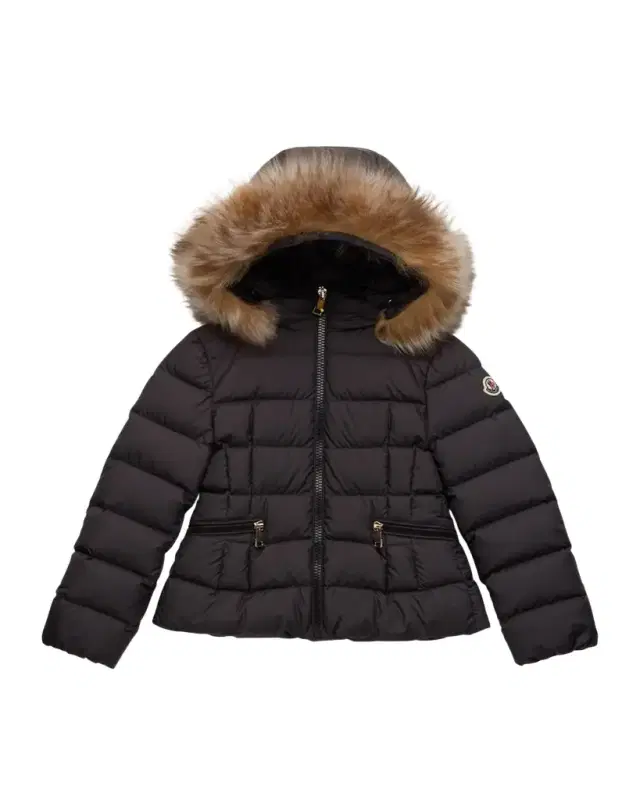 Moncler Girl 's Bodette Puffer Jacket W/ Dyed Shearling Hood