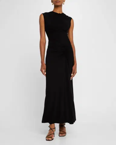 Simkhai Acacia Sleeveless Gathered Midi Dress | Thumbnail 2 Simkhai Acacia Sleeveless Gathered Midi Dress | Thumbnail 2